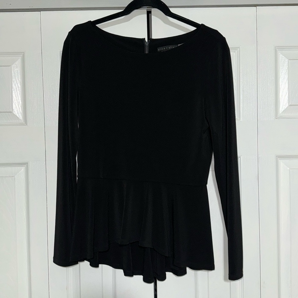 Alice + olivia Employed. Long sleeve peplum top